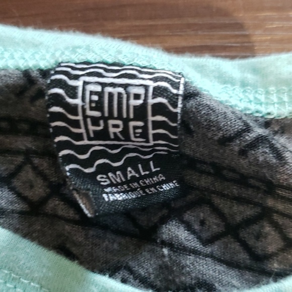 Emp pre quarter Sleeve blue grey top shirt boho - Picture 3 of 3